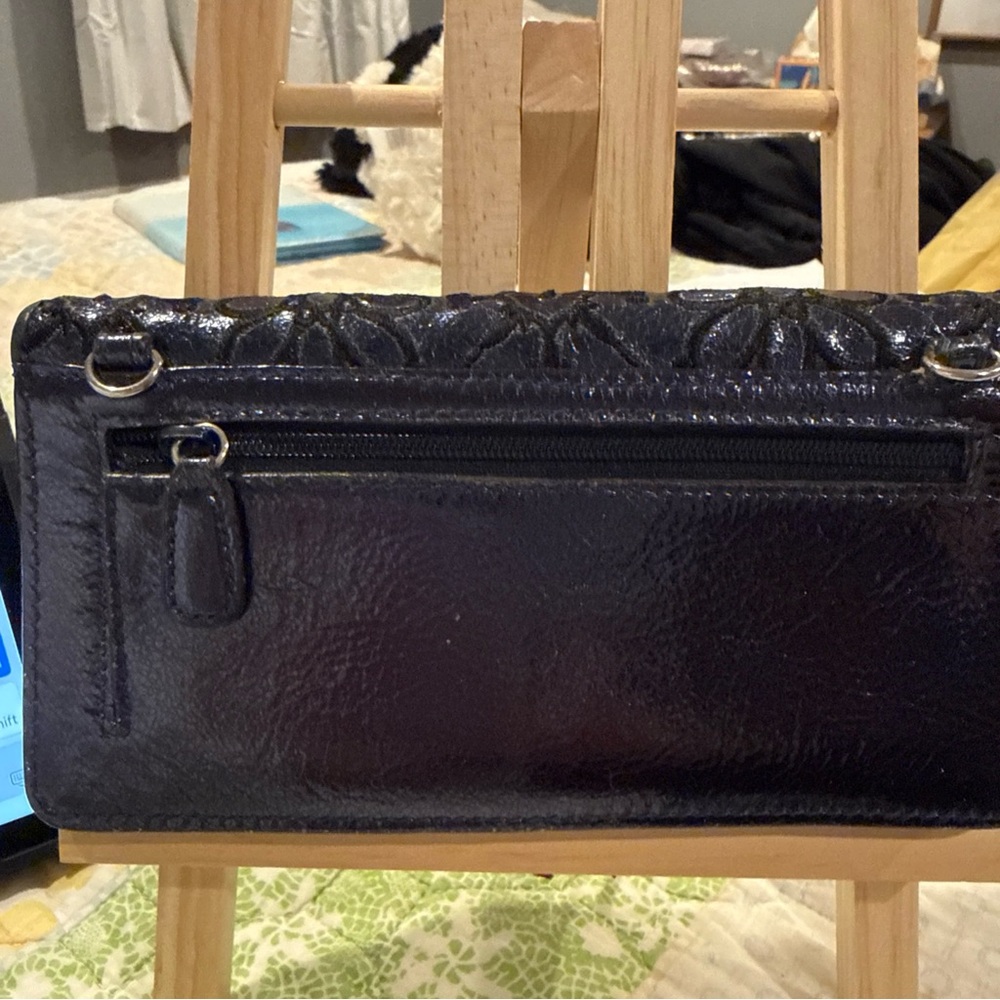 Brighton Black Floral Embossed Shoulder Bag - Picture 3 of 10